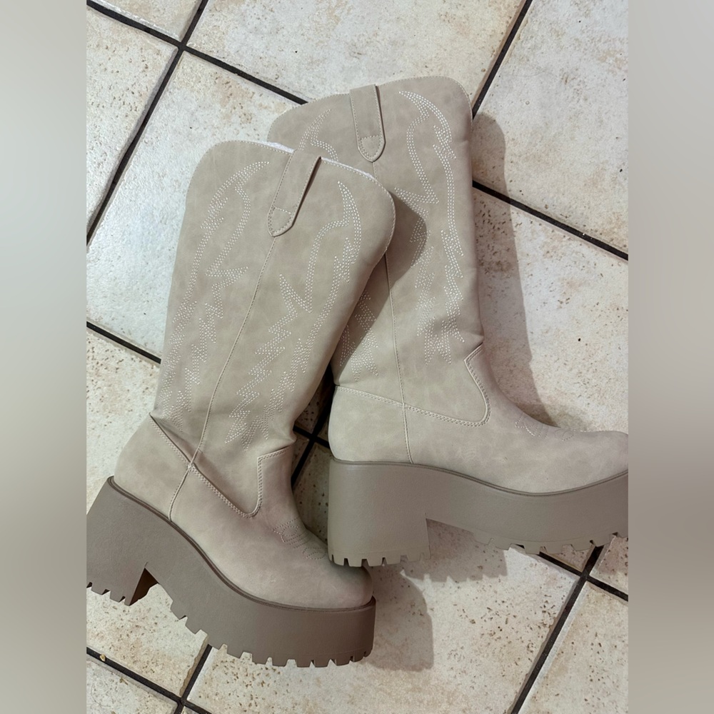 SHEIN platform cowboy Boots